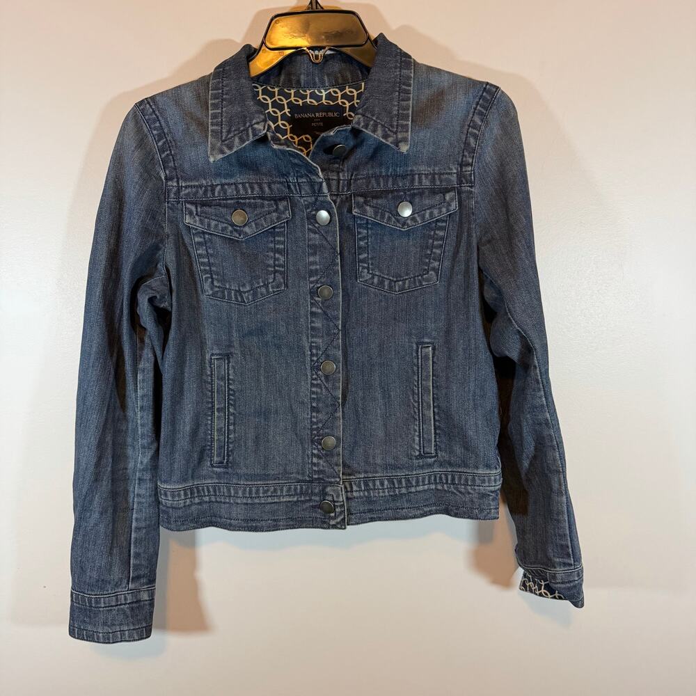Banana Republic Dark Wash Blue Denim Jacket Womens MP Classic Y2K Casual